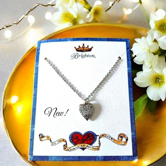 BRIGHTON "Love Is All You Need" Reversible, Silver, Crystal SWEET AND SPARKLY - Picture 1 of 9